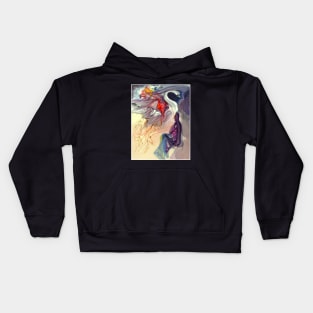 Language of the Birds Fantasy Abstract Dali Print Kids Hoodie